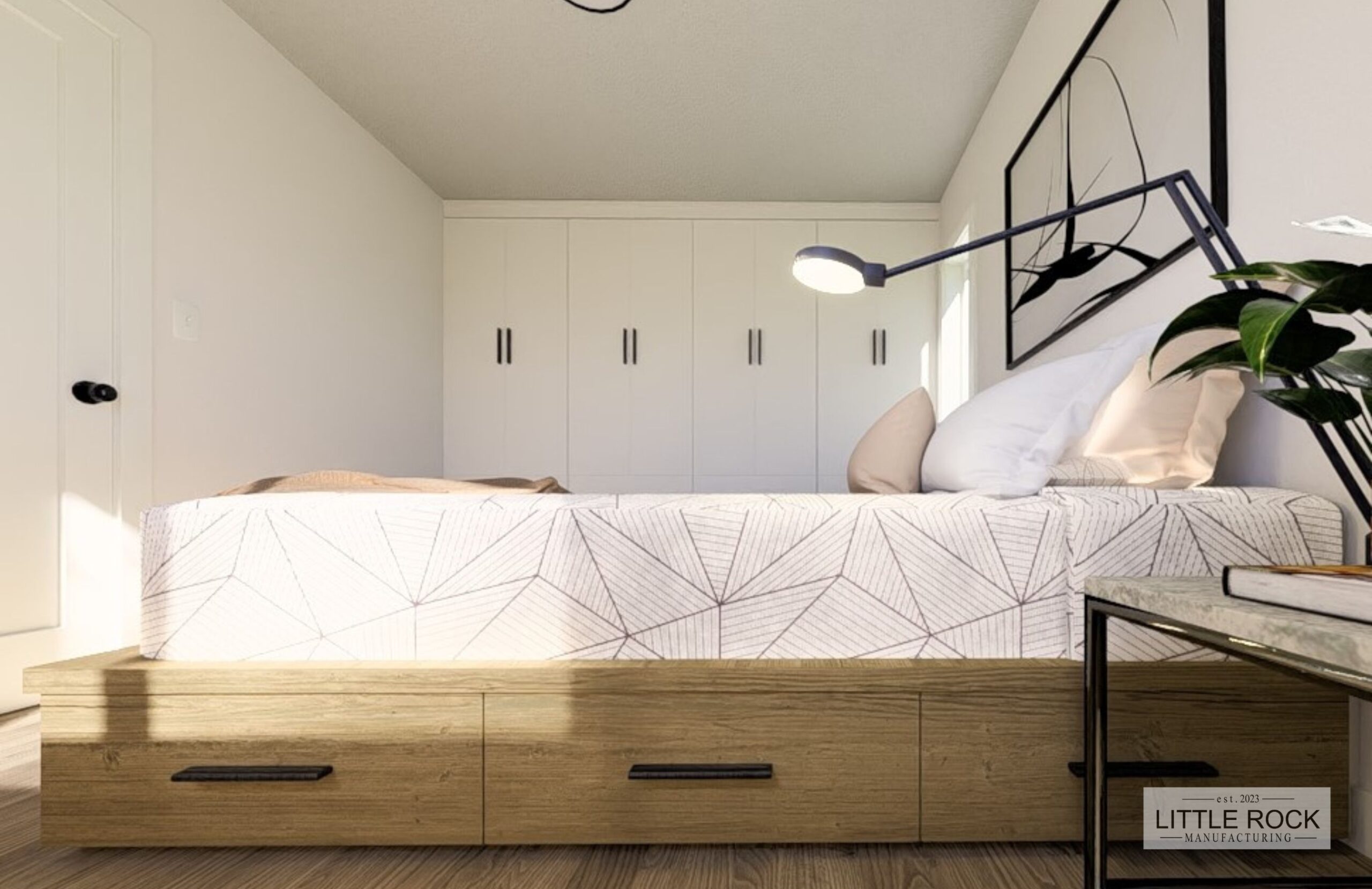 The Avondale is a stunning 2 bedroom 1 bathroom park model home built by Little Rock Manufacturing in Canada