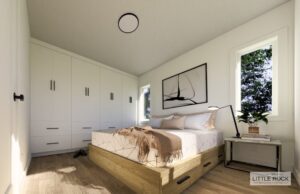 The Avondale is a stunning 2 bedroom 1 bathroom park model home built by Little Rock Manufacturing in Canada