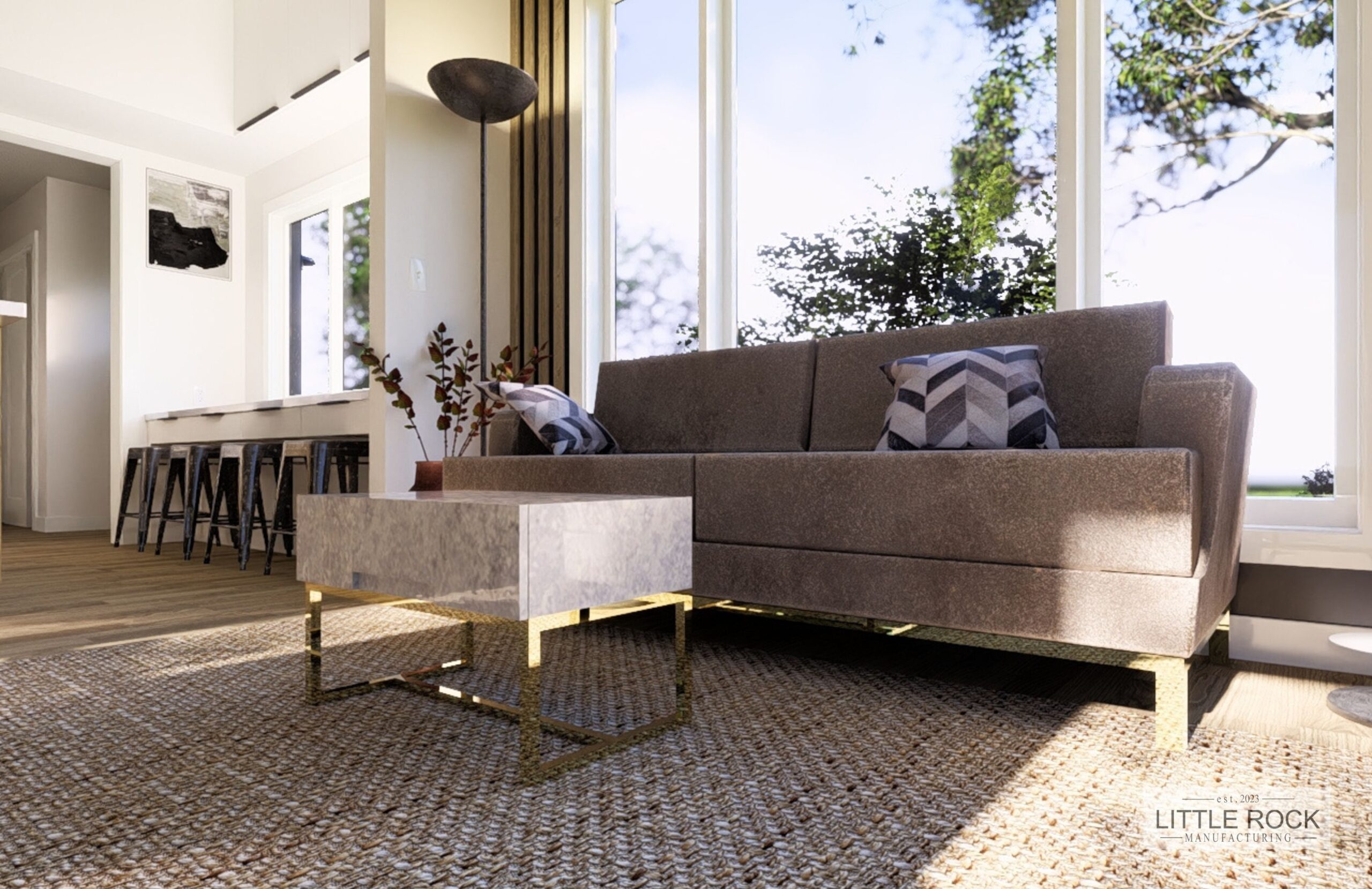 The Avondale is a stunning 2 bedroom 1 bathroom park model home built by Little Rock Manufacturing in Canada