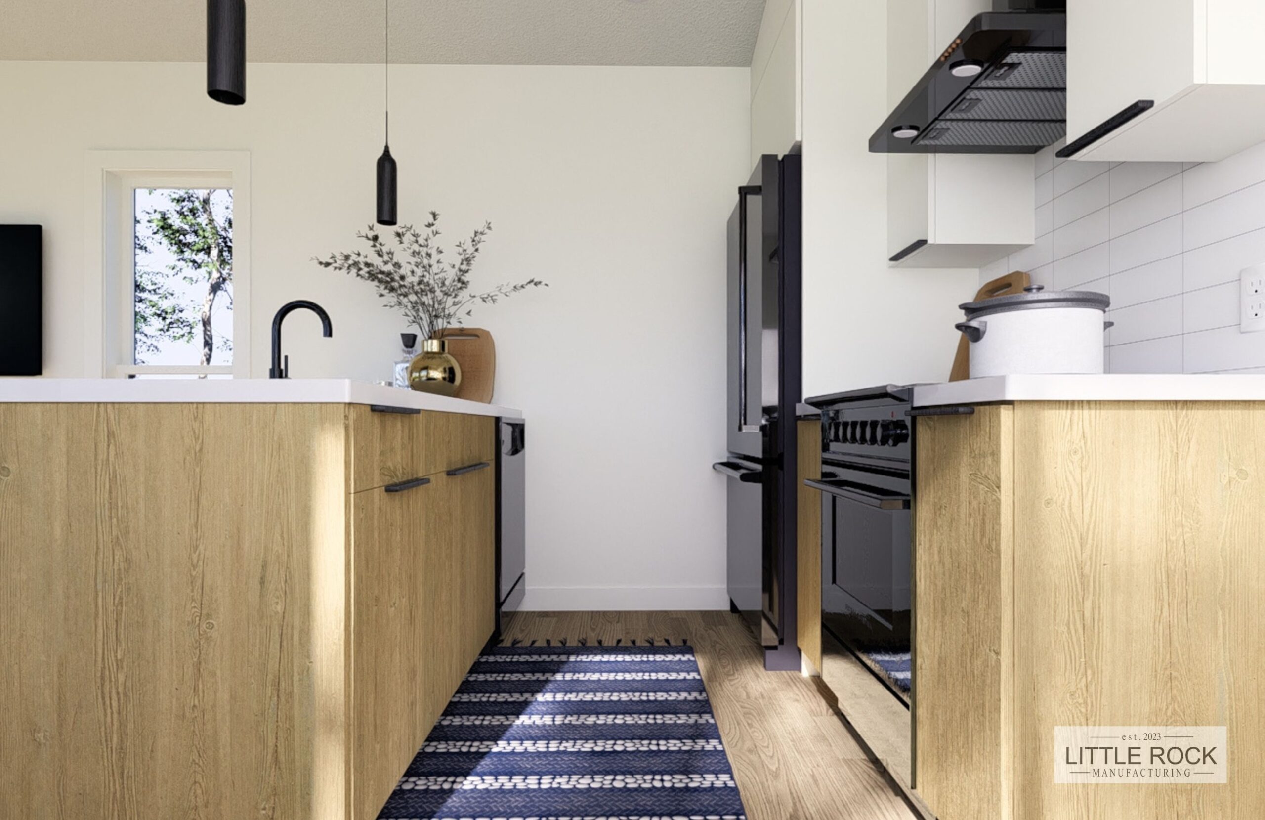 The Avondale is a stunning 2 bedroom 1 bathroom park model home built by Little Rock Manufacturing in Canada