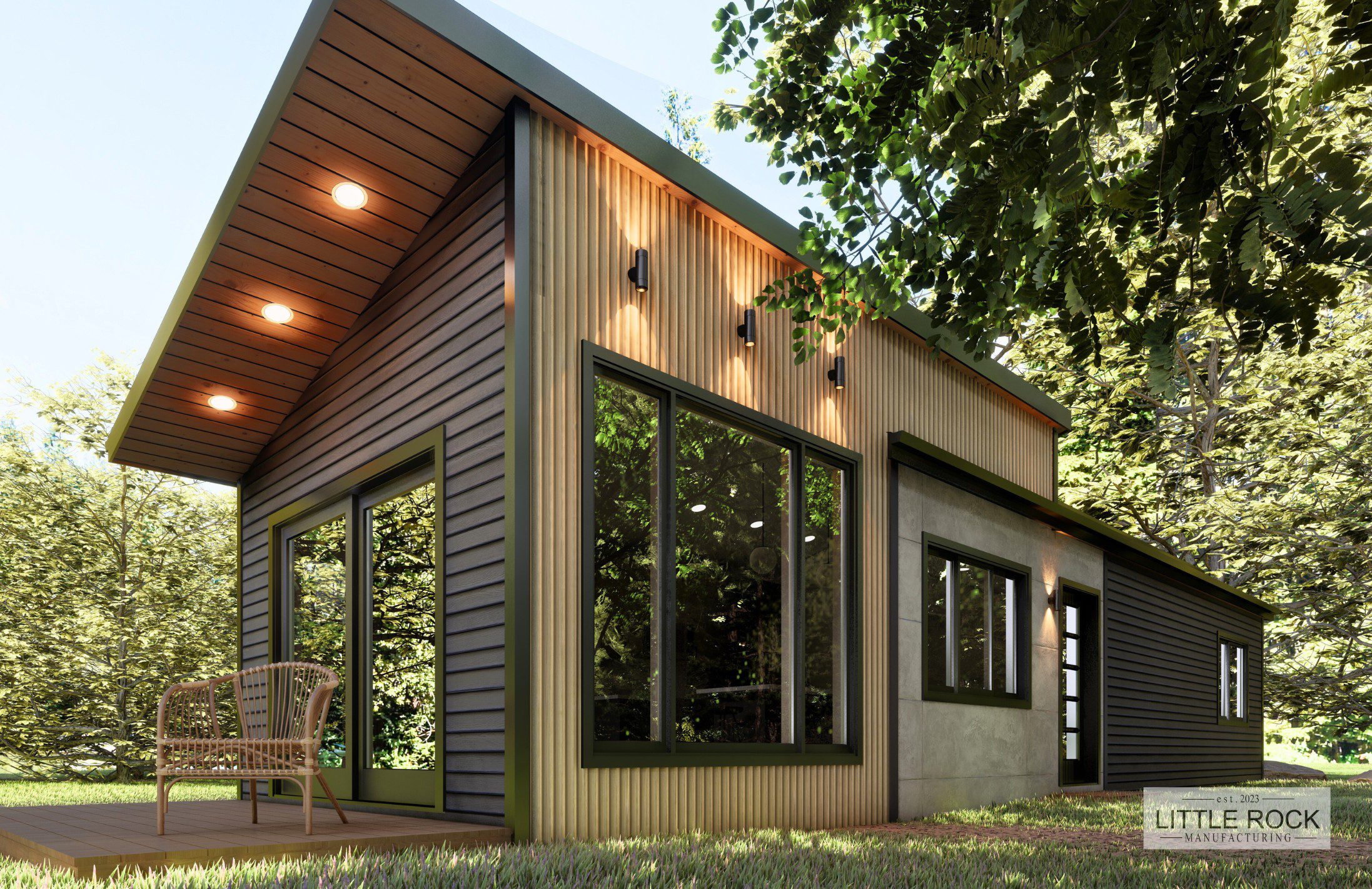 The Avalon is 2 bedroom 1 bathroom park model built by Little Rock Manufacturing in Canada