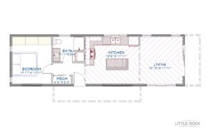 The Camden is a charming 1-bedroom, 1-bathroom park model built by Little Rock Manufacturing in Canada mobile home tiny home modular home