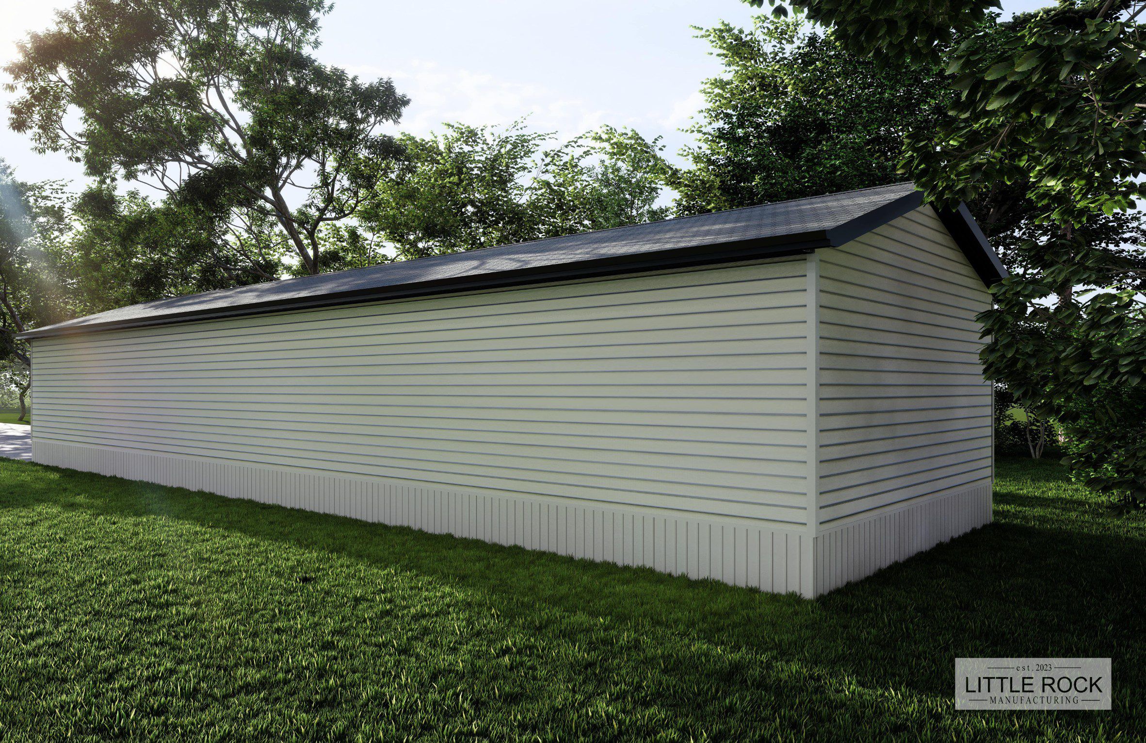 The Saddlebrook is a charming 3-bedroom, 2-bathroom mobile home built by Little Rock Manufacturing in Canada