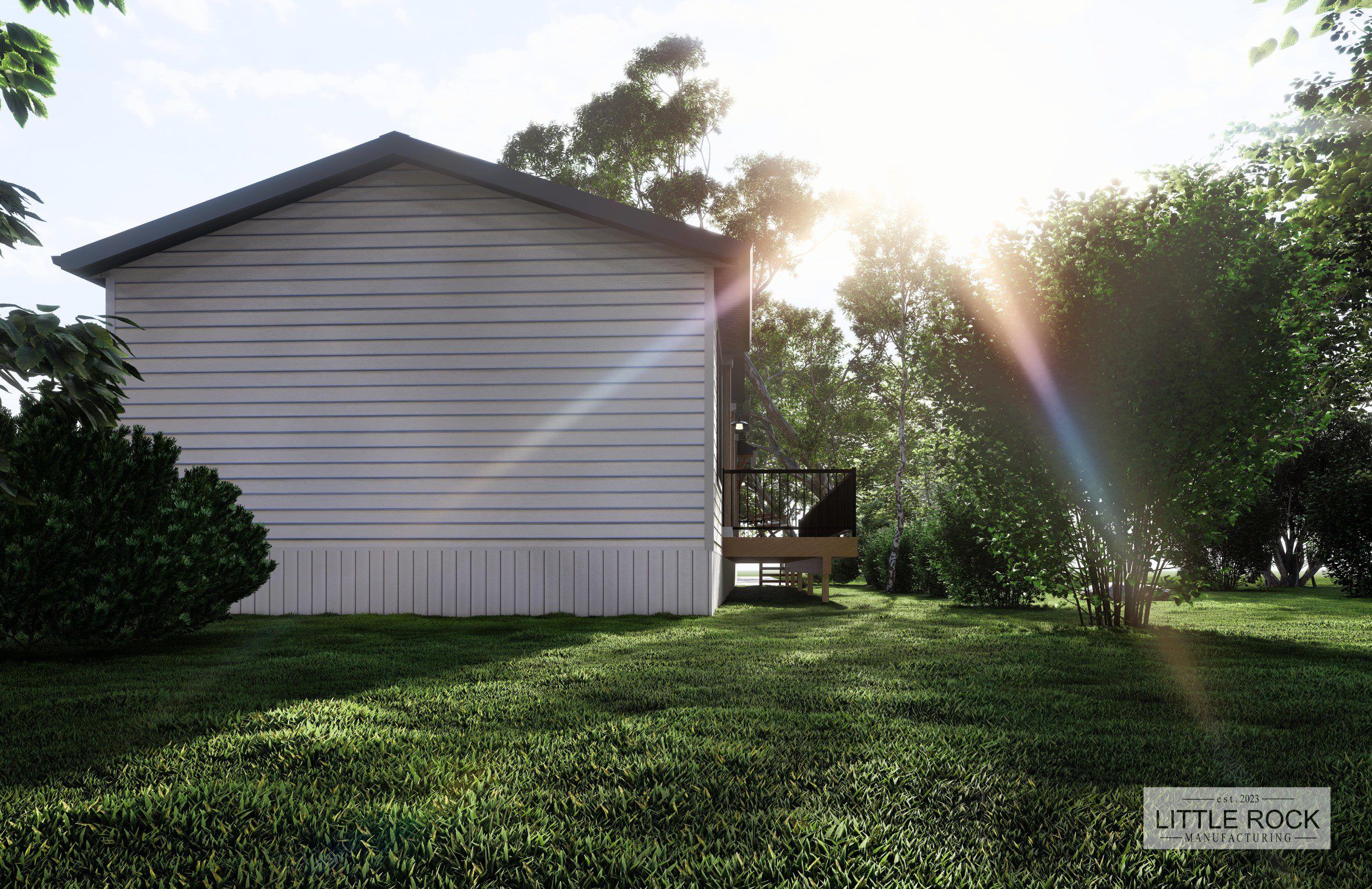 The Saddlebrook is a charming 3-bedroom, 2-bathroom mobile home built by Little Rock Manufacturing in Canada