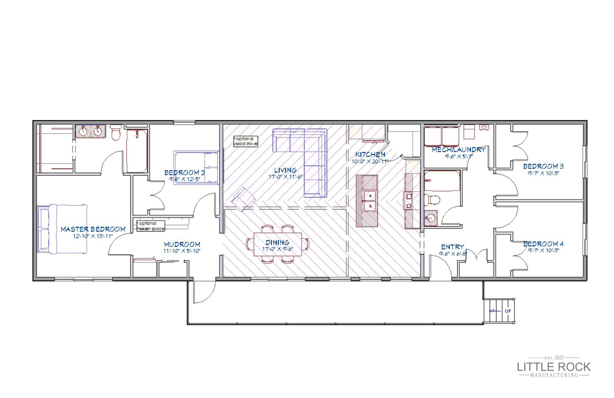 The Summit is a 4 bedroom 2 bathroom mobile home built by Little Rock Manufacturing in Canada