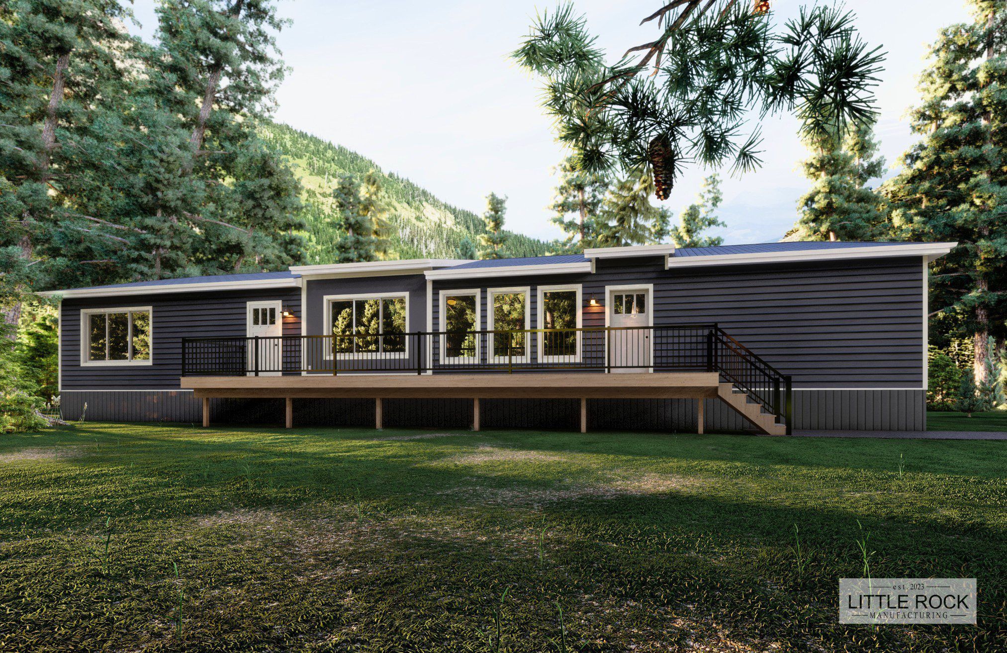 The Summit is a 4 bedroom 2 bathroom mobile home built by Little Rock Manufacturing in Canada