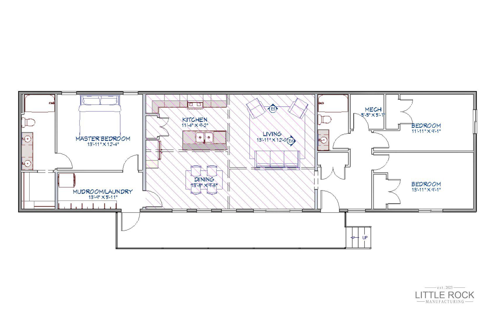 The Weston is a 3 bedroom 2 bathroom mobile home built by Little Rock Manufacturing Canada