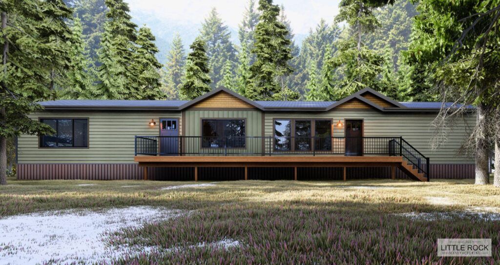 The Woodland is an exquisite 4-bedroom, 2-bathroom mobile home built by Little Rock Manufacturing in Canada