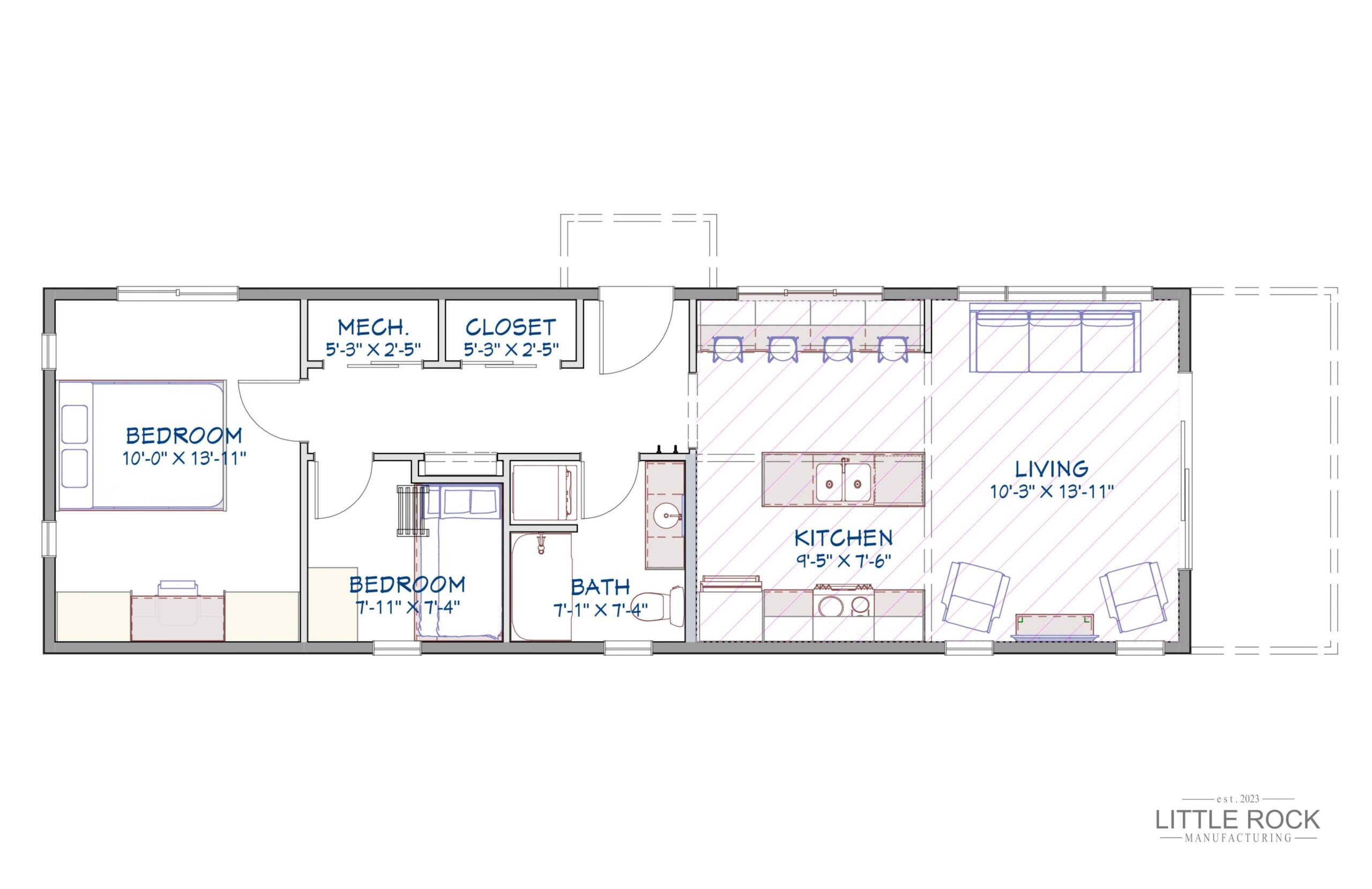 The Denver is a charming 705 square foot house built by Little Rock Manufacturing in Grande Prairie Alberta
