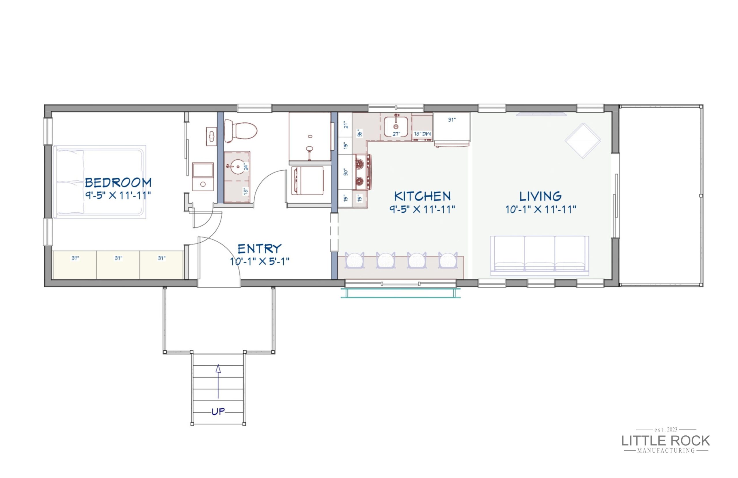 The Brighton is a 1 bedroom, 1 bathroom residence built by Little Rock Manufacturing in Grande Prairie Alberta