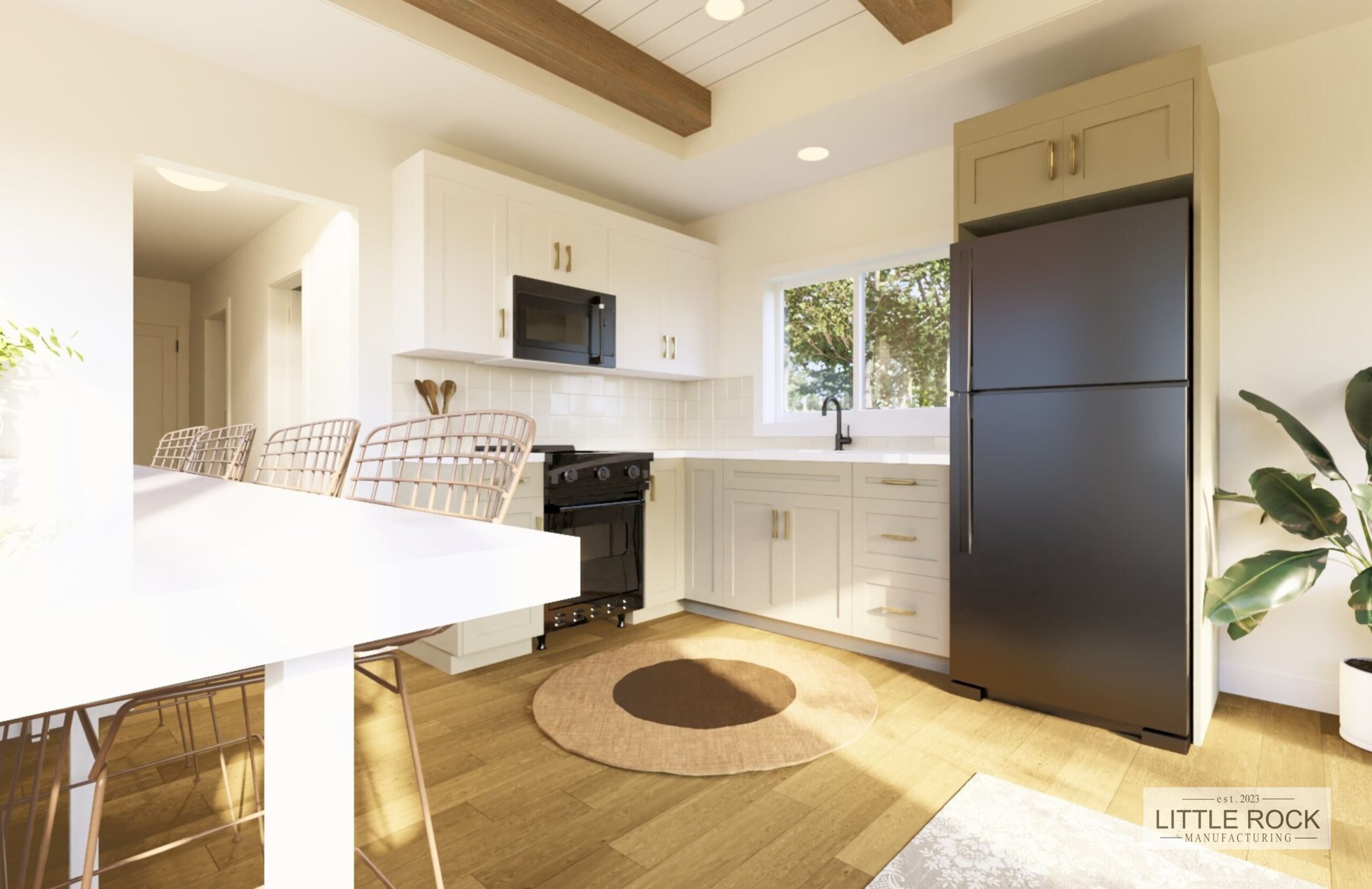 The Austin is a park model home built by Little Rock Manufacturing in Grande Prairie Alberta