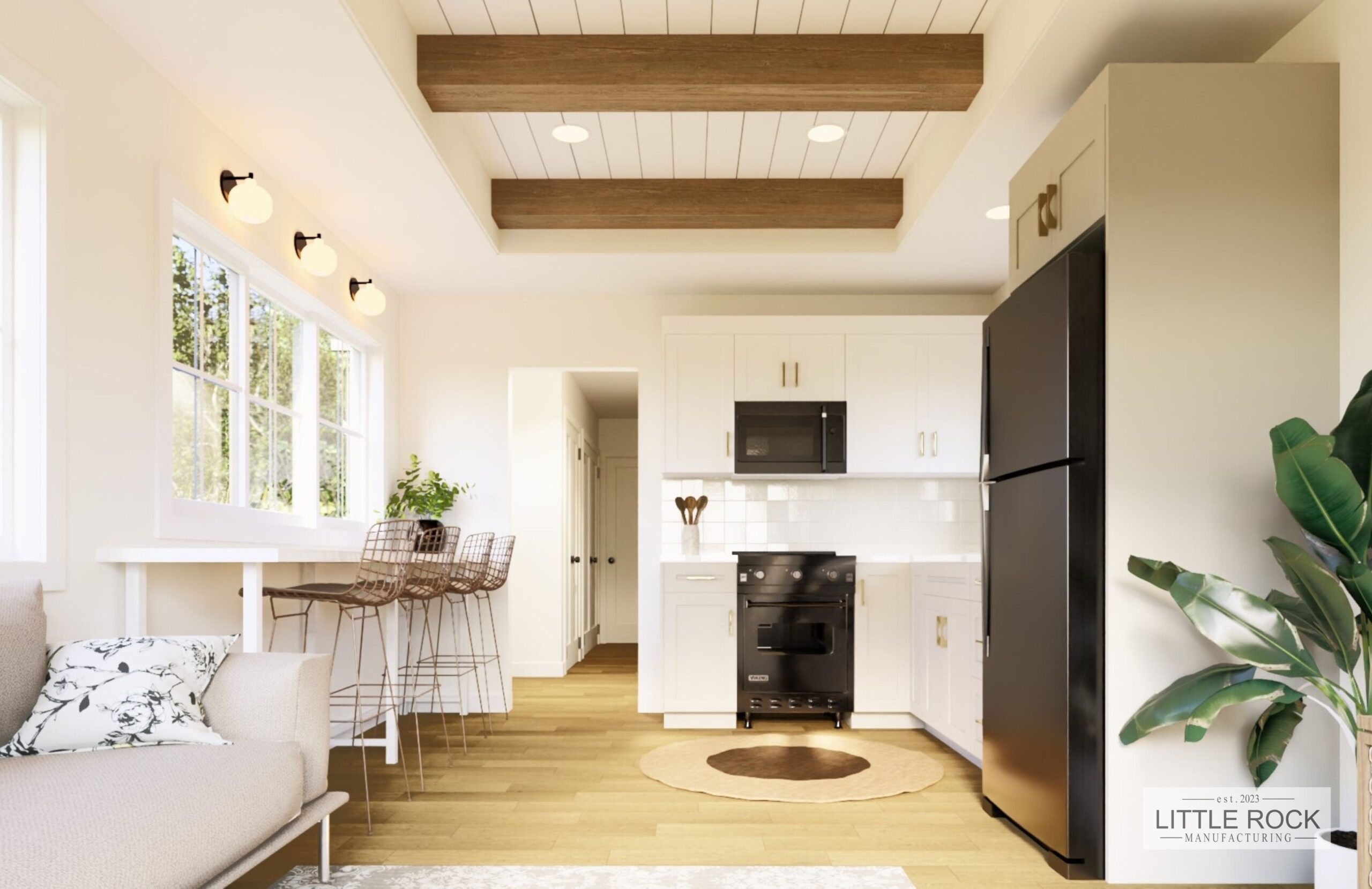 The Austin is a park model home built by Little Rock Manufacturing in Grande Prairie Alberta
